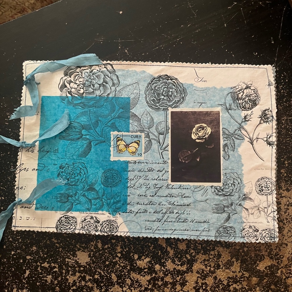 Anthropologie Floral Art Print refillable junk journal scrapbook
